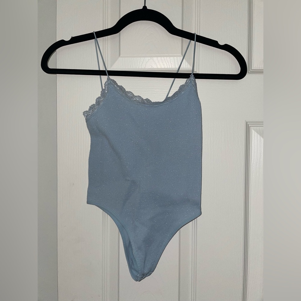 Forever 21 Blue Sparkly Bodysuit XS/S